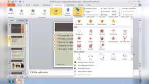 Animation in Powerpoint 2010