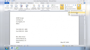 Create Mail Merge Documents in Word 2010