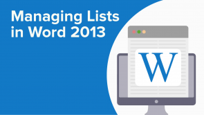 Managing Lists in Word 2013